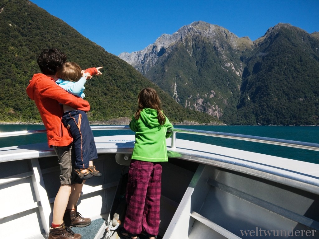 Weltwunderer Milford Sound mit Kindern