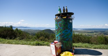 Mülltonne am Lake Taupo