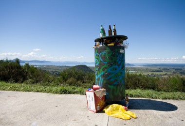 Mülltonne am Lake Taupo