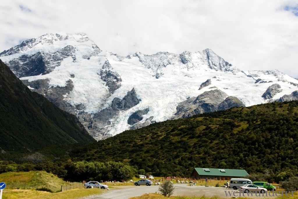 Mount Sefton Glacier vom White Horse Hill Carpark