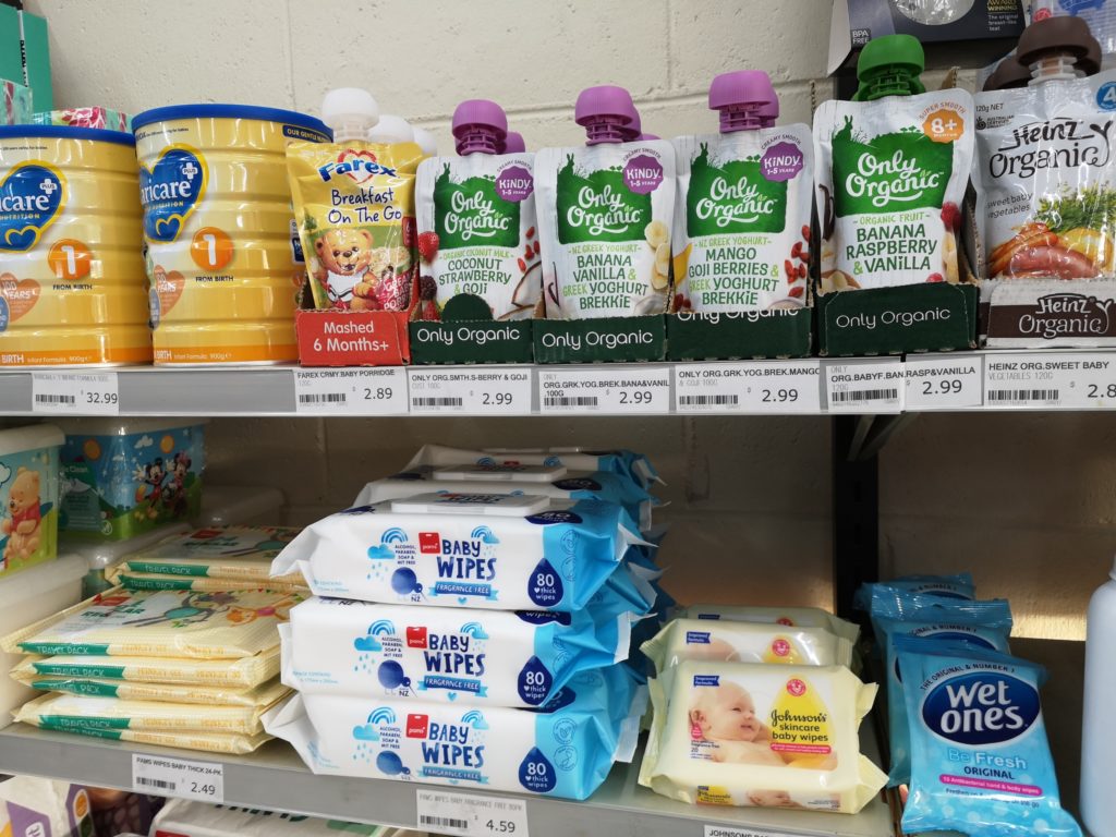 Einkaufen in Neuseeland Supermarkt für Babys