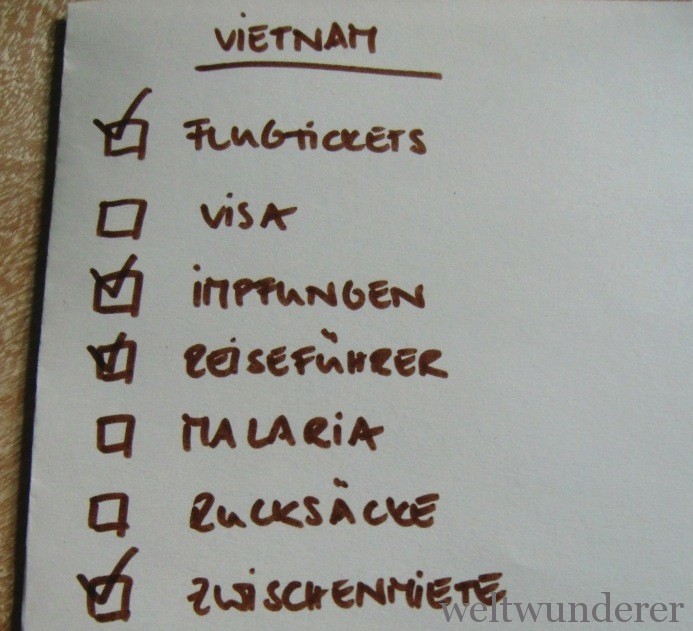 Vietnam Checkliste Spartipp Zwischenmiete