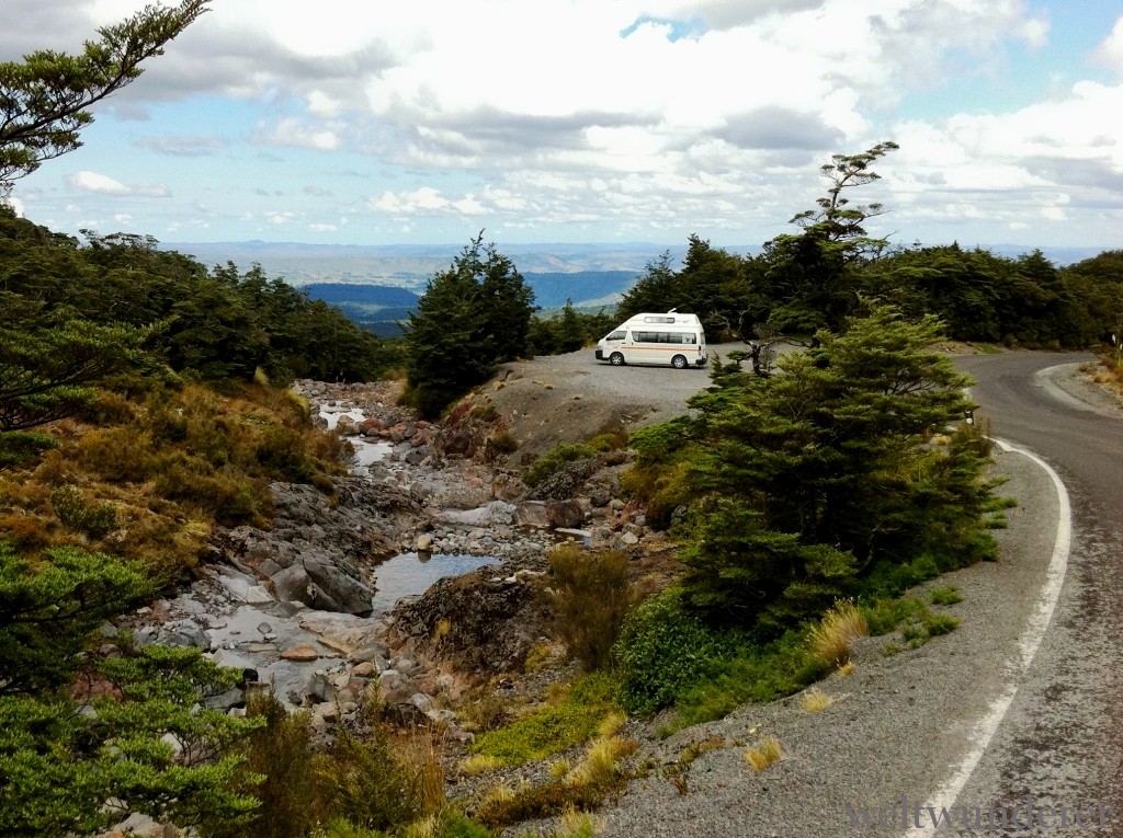 Campervan Mangawhero Falls Lookout Ohakune Tongariro National Park