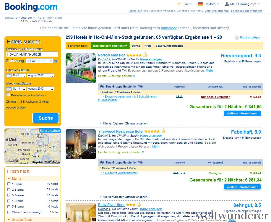 Booking.com Hotel buchen in Vietnam