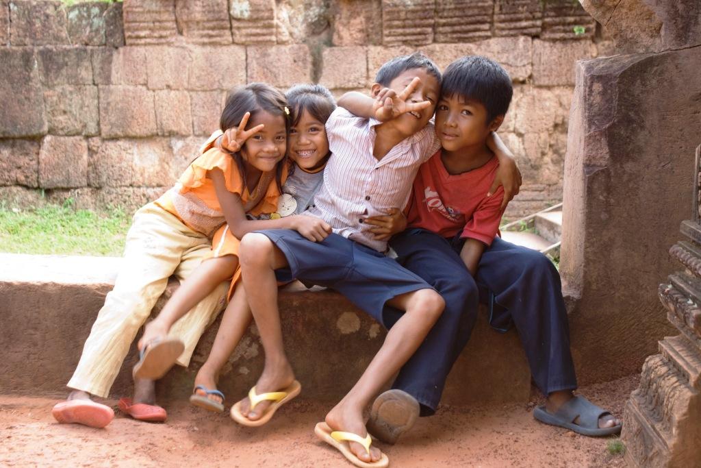 Weltwunderer Cambodia Kambodscha Angkor Wat Children