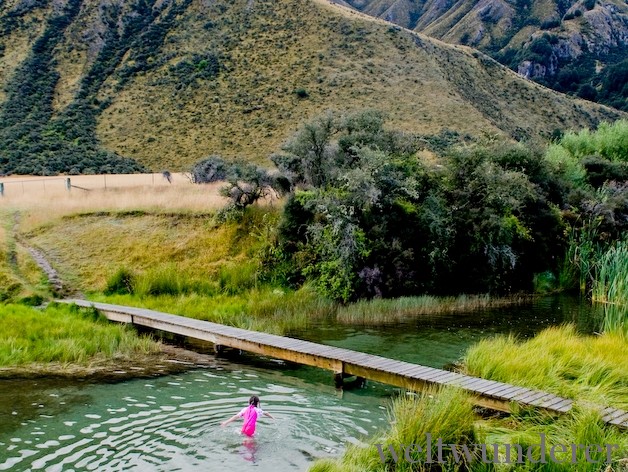 Icy cold bathing in Moke Lake