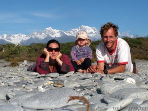 Familie Kunz am Gillespies Beach