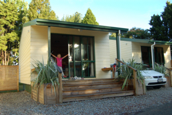 Eine typische Cabin in Motueka