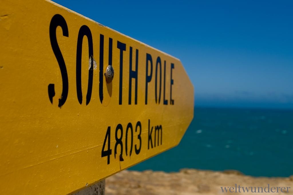 Vom Slope Point in den Catlins ist es nicht mehr weit bis "ganz unten"