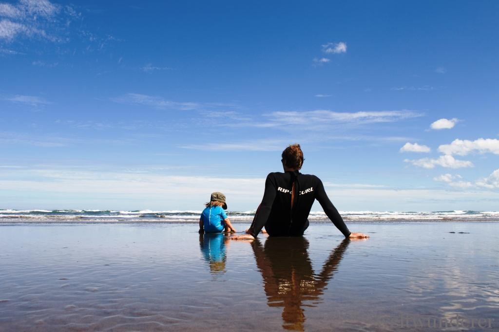 Elternzeit in Neuseeland Muriwai Beach