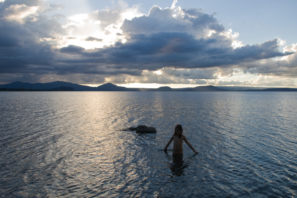 Baden in Neuseeland Lake Taupo