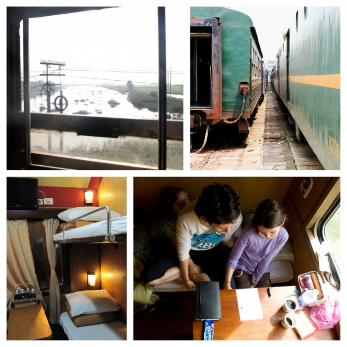Weltwunderer Vietnam mit Kindern Reunification Railway Train Zug