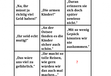 Bullshit Bingo für reisende Eltern