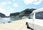 Campervan-Stellplätze in Japan - Shikoku am Hafen