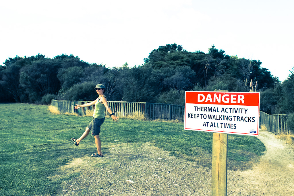 Neuseeland Rotorua Danger
