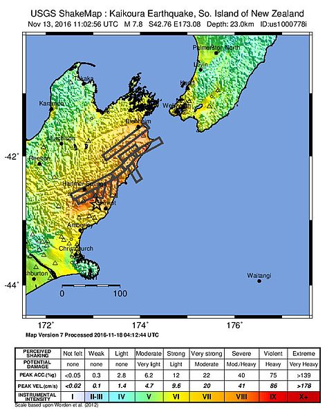 Kaikoura Erdbeben Neuseeland 2016