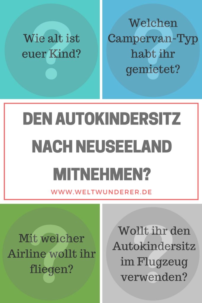 Autokindersitz nach Neuseeland mitnehmen Infografik