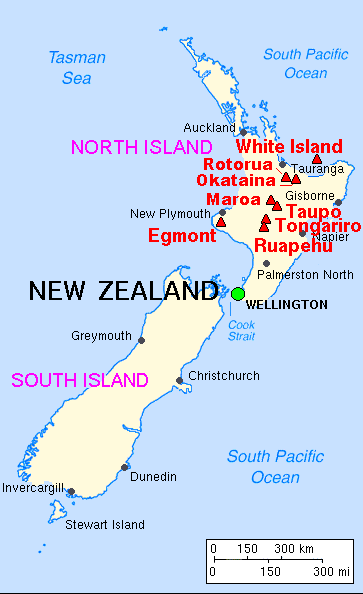 Vulkane in Neuseeland USGS