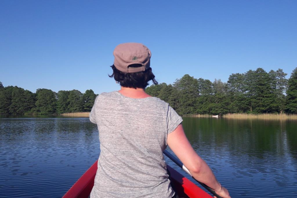 Paddeln in Mecklenburg Rückenansicht