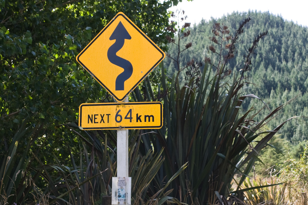 Whanganui River Road Schild