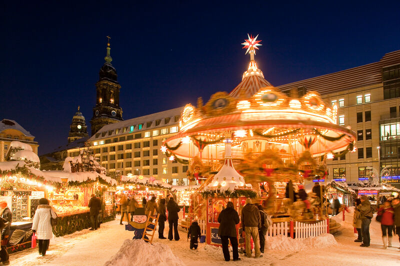 Dresden im Winter Weihnachtsmarkt