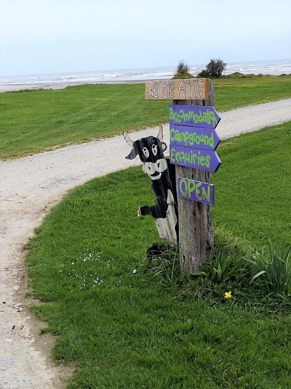 Eingang Gentle Annie Campsite Westcoast