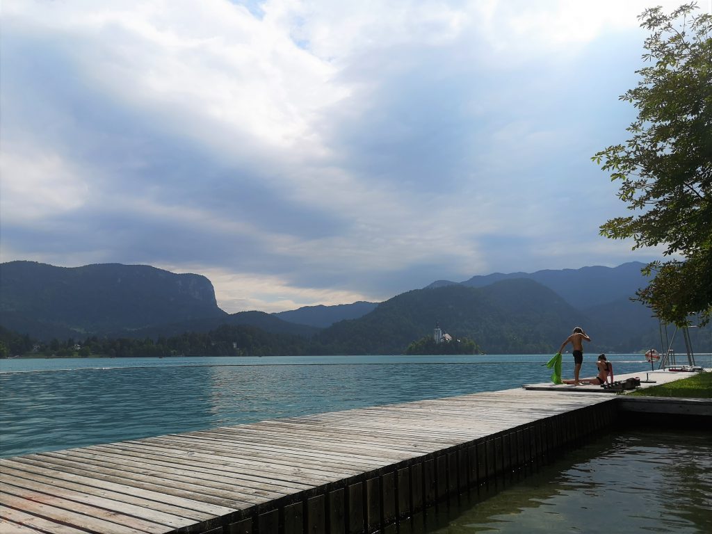 Slowenien Lake Bled Strandbad