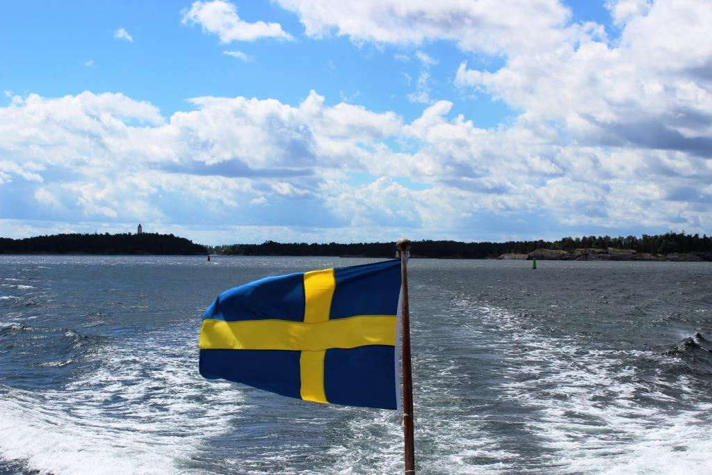 Schweden im Sommer Flagge