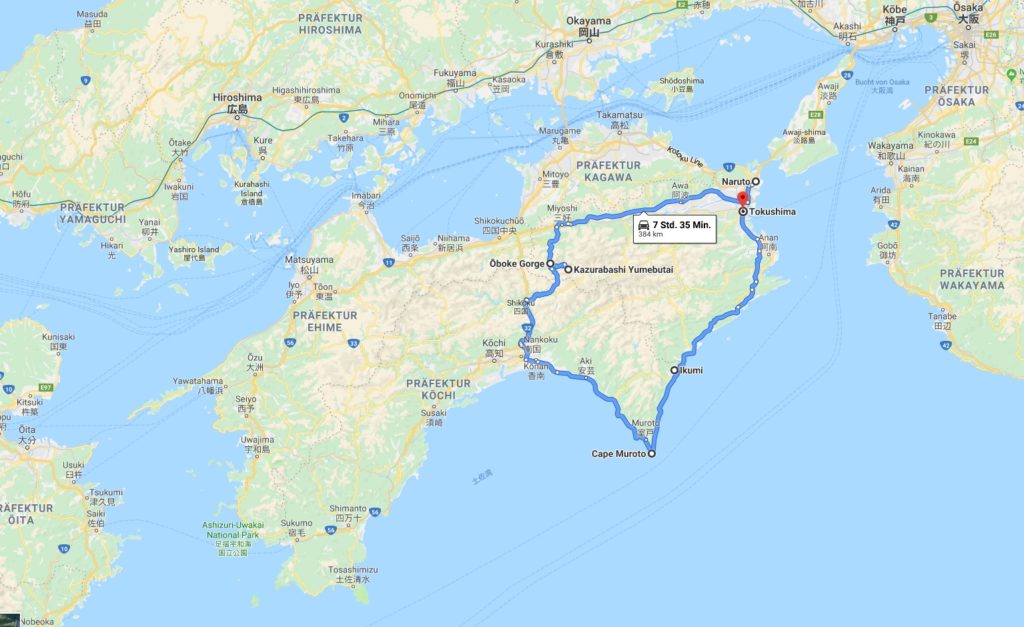 Shikoku Route Google Maps