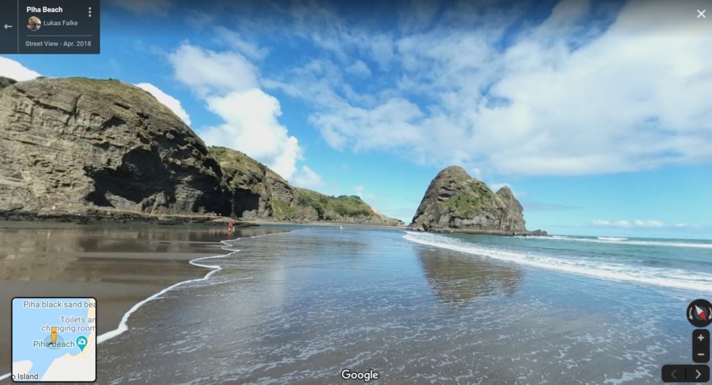 Reisen trotz Corona?! #neuseelandimkopf 17 Google Streetview Piha Beach