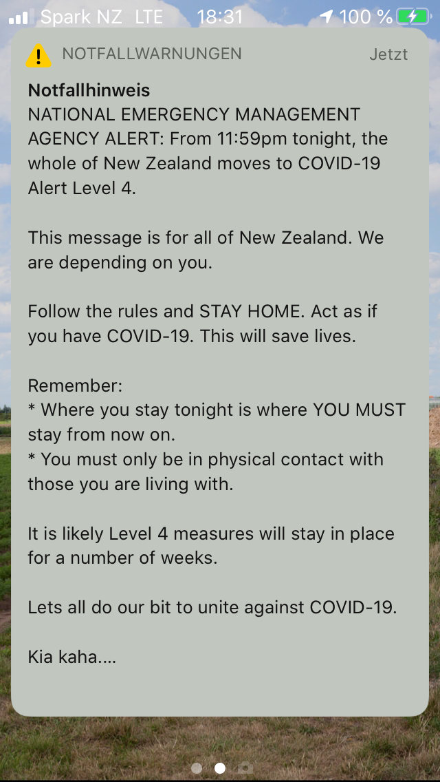Corona Lockdown in Neuseeland CREDIT Birgit Kraupa