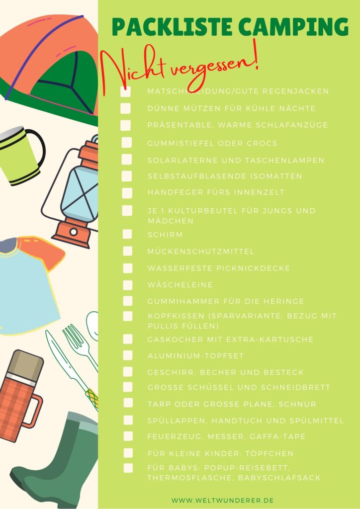 Camping Packliste
