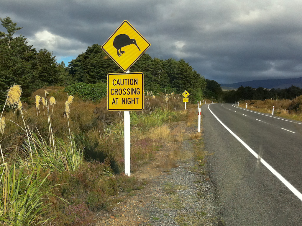 Tongariro National Park Kiwi Schild Naturschutz in Neuseeland