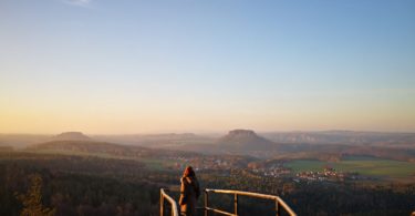 Papststein Gohrisch Sonnenuntergang