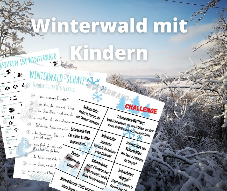 Winterwald mit Kindern 3 Spielideen mit Druckvorlagen