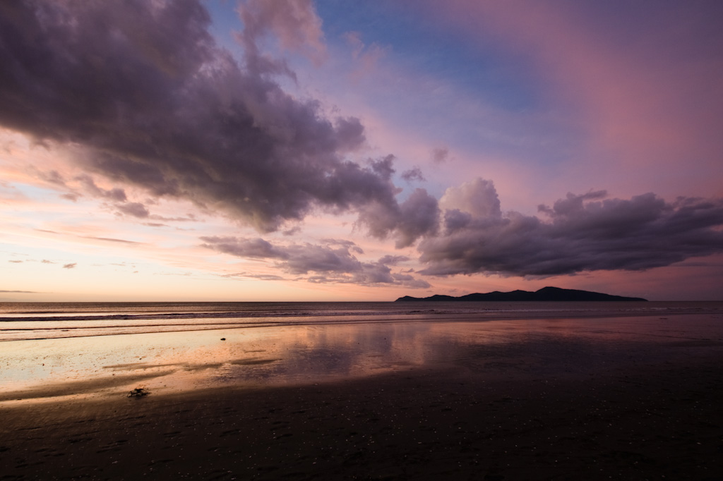 Hochzeitsreise Neuseeland Strand Sonnenuntergang