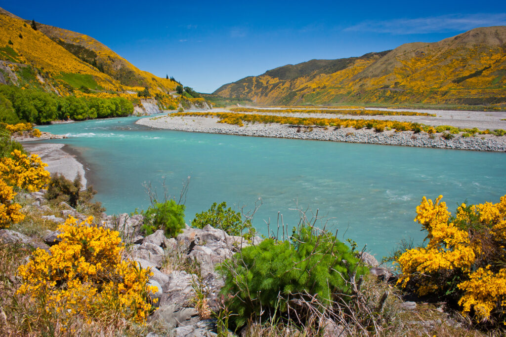 Gravel Roads in Neuseeland Hanmer Springs Waiau River