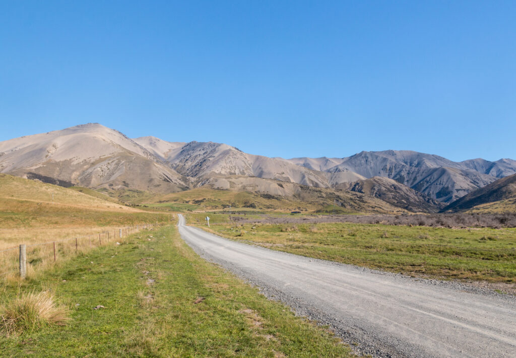 Gravel Roads in Neuseeland Molesworth Station