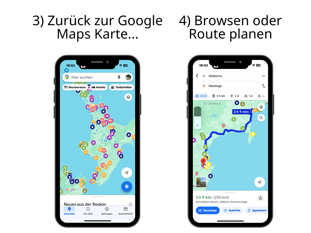 Neuseeland mit Kind Karte Anleitung