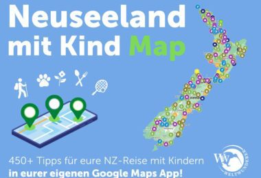 Neuseeland mit Kind Karte