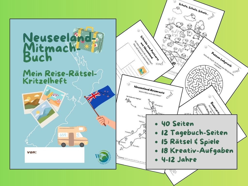 Dein Neuseeland-Mitmach-Buch: ein Reise-Rätsel-Kritzelbuch zum Ausdrucken - 10 Tester gesucht! 14 Dein Neuseeland-Mitmach-Buch: ein Reise-Rätsel-Kritzelbuch zum Ausdrucken - 10 Tester gesucht! 14
